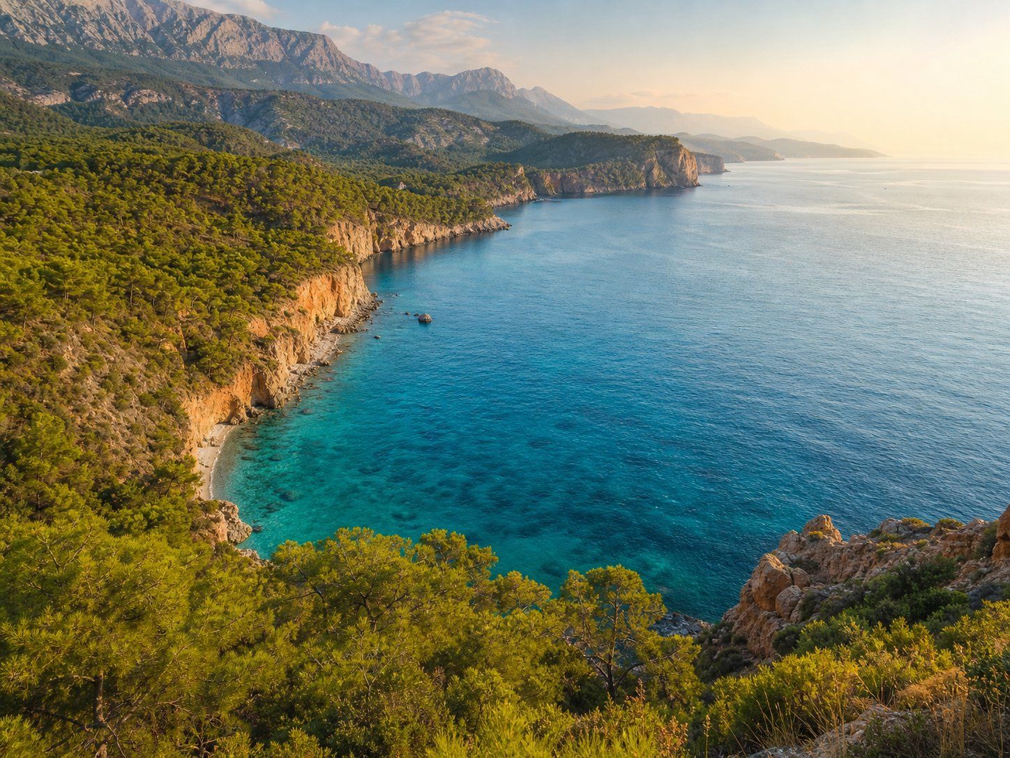 Mediterranean coastline and forest near Antalya